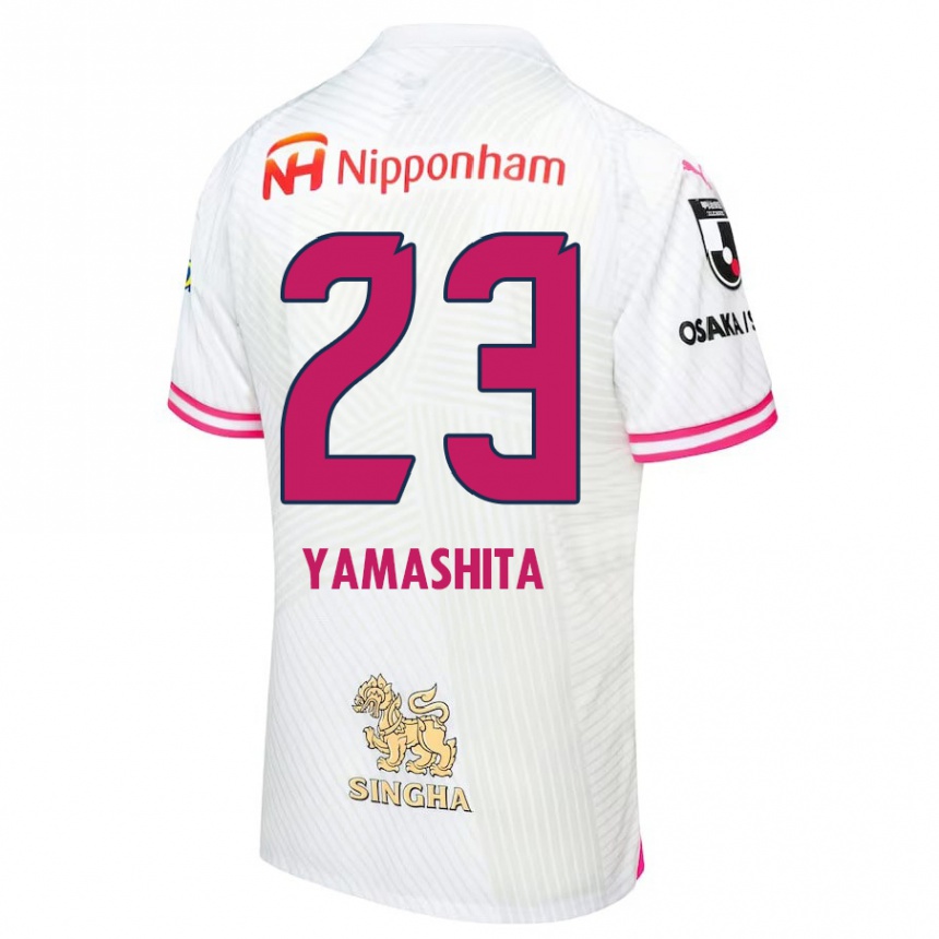 Hombre Fútbol Camiseta Tatsuya Yamashita #23 Blanco Rosa 2ª Equipación 2024/25 Perú