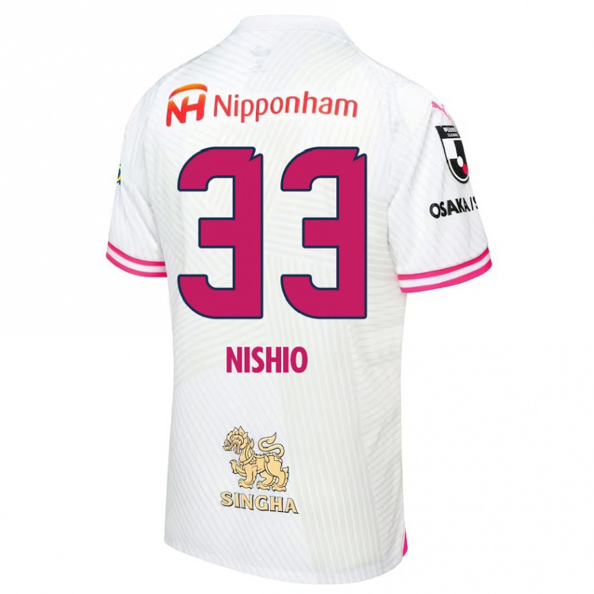 Hombre Fútbol Camiseta Ryuya Nishio #33 Blanco Rosa 2ª Equipación 2024/25 Perú