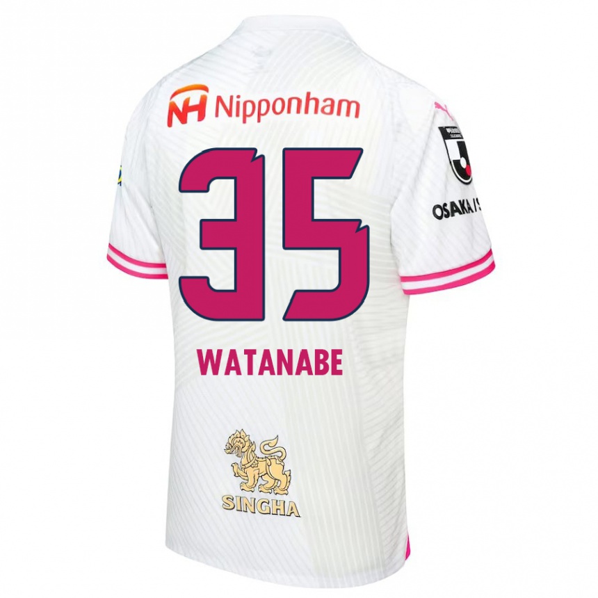 Hombre Fútbol Camiseta Ryo Watanabe #35 Blanco Rosa 2ª Equipación 2024/25 Perú