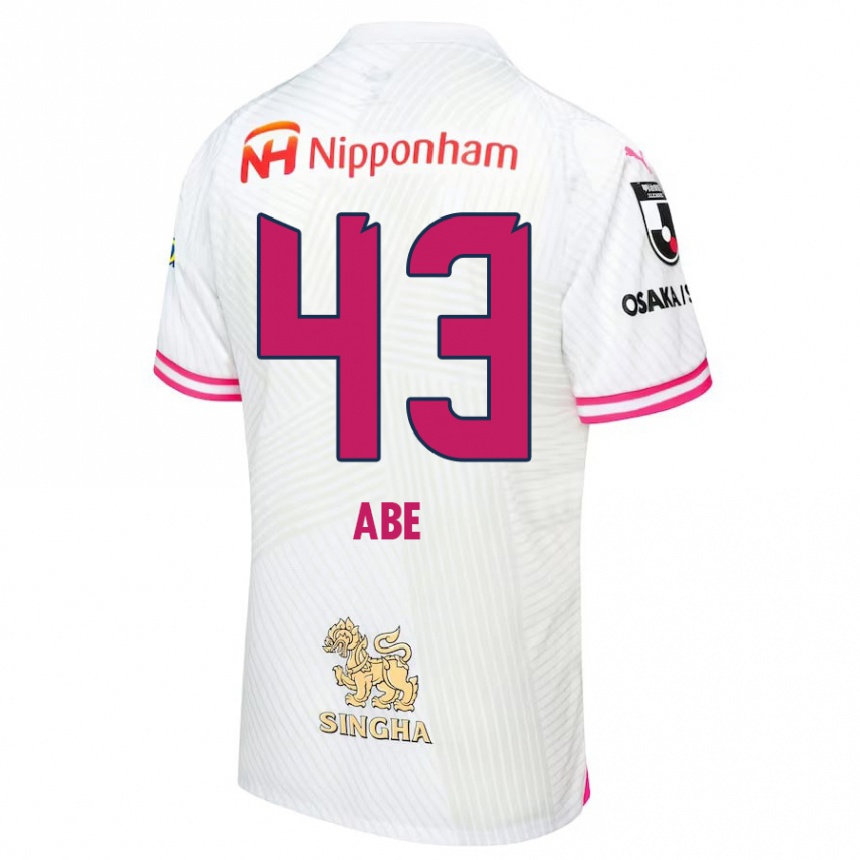 Hombre Fútbol Camiseta Yosei Abe #43 Blanco Rosa 2ª Equipación 2024/25 Perú