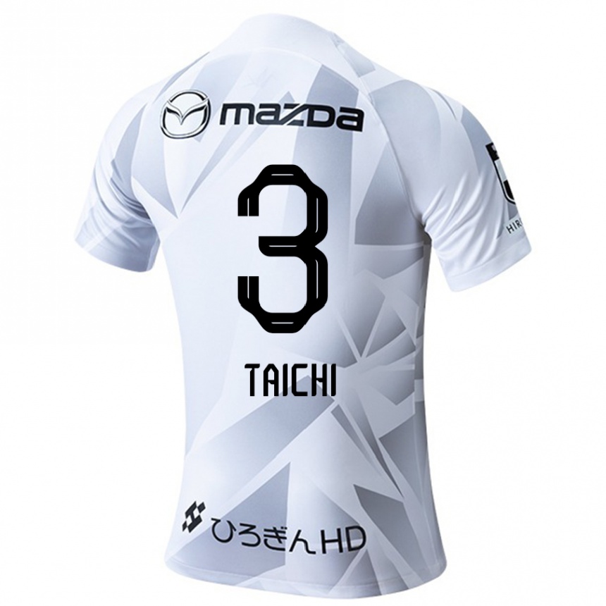 Hombre Fútbol Camiseta Taichi Yamasaki #3 Blanco Gris Negro 2ª Equipación 2024/25 Perú