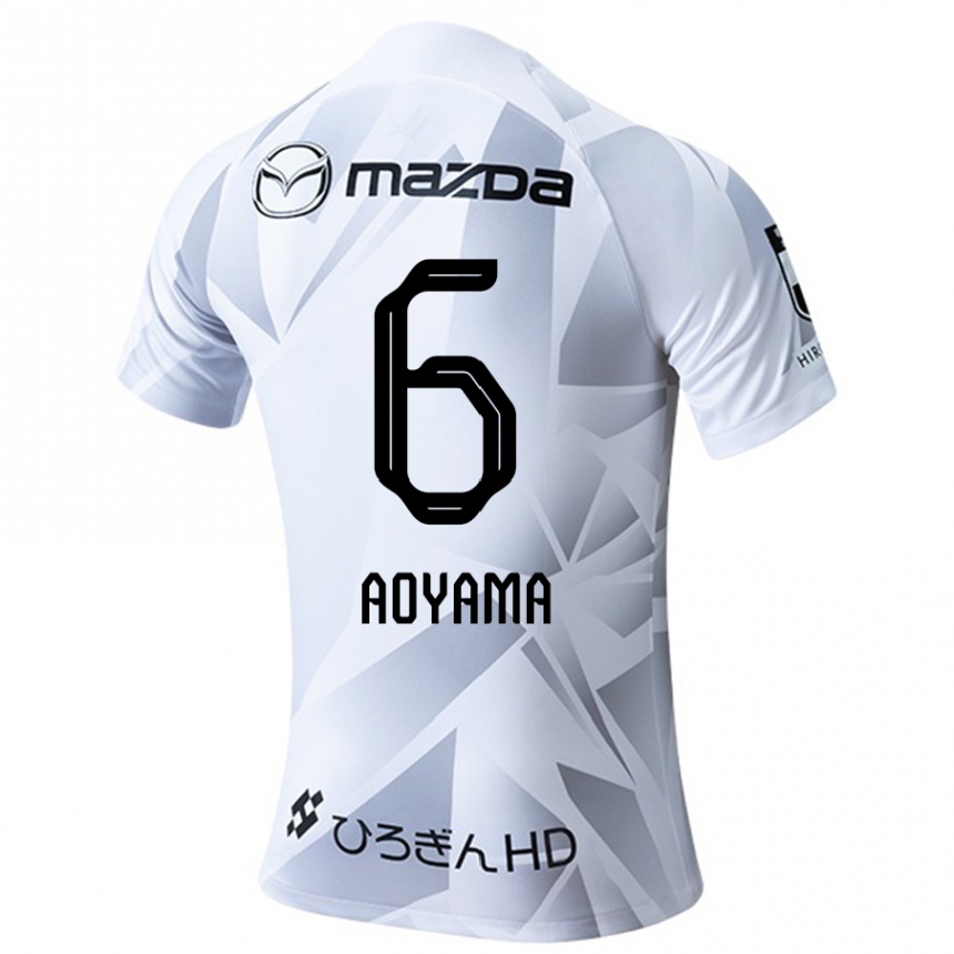 Hombre Fútbol Camiseta Toshihiro Aoyama #6 Blanco Gris Negro 2ª Equipación 2024/25 Perú