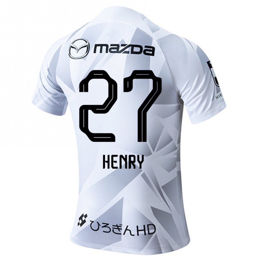 Hombre Fútbol Camiseta Osamu Henry Iyoha #27 Blanco Gris Negro 2ª Equipación 2024/25 Perú