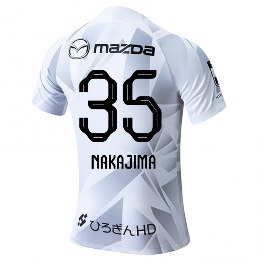 Hombre Fútbol Camiseta Yotaro Nakajima #35 Blanco Gris Negro 2ª Equipación 2024/25 Perú