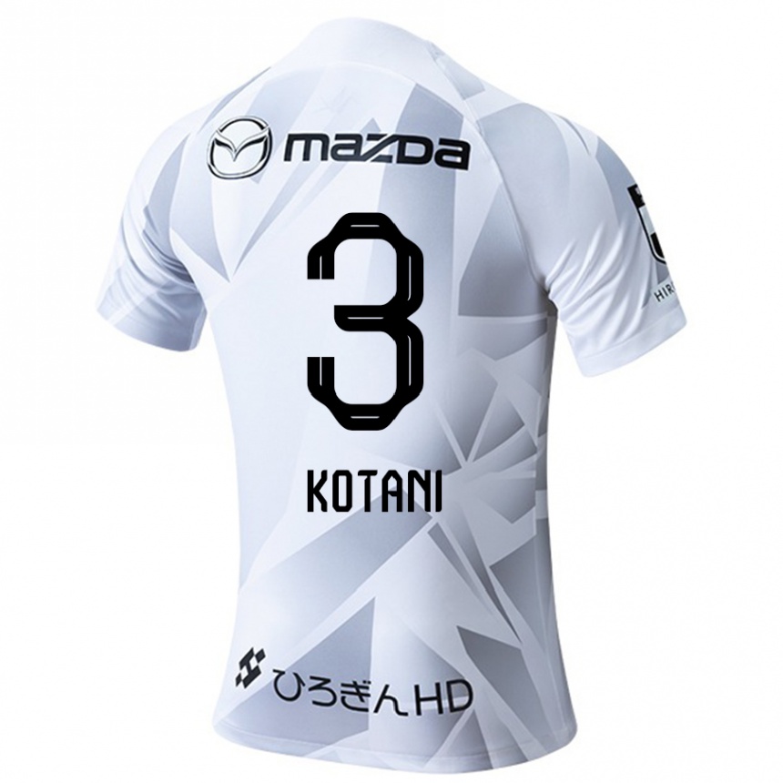 Hombre Fútbol Camiseta Fuga Kotani #3 Blanco Gris Negro 2ª Equipación 2024/25 Perú