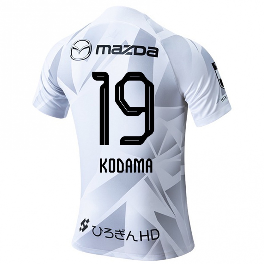 Hombre Fútbol Camiseta Tsukasa Kodama #19 Blanco Gris Negro 2ª Equipación 2024/25 Perú