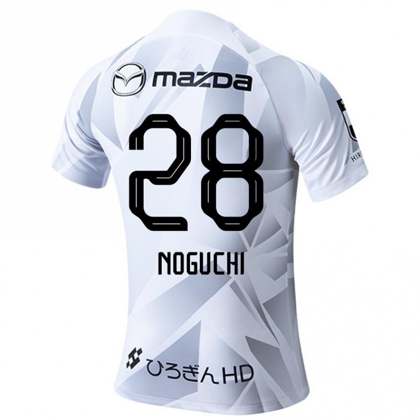 Hombre Fútbol Camiseta Rento Noguchi #28 Blanco Gris Negro 2ª Equipación 2024/25 Perú