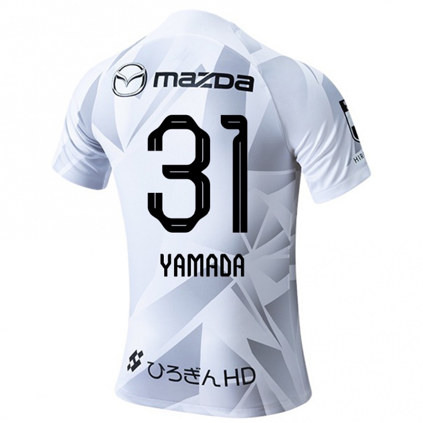 Hombre Fútbol Camiseta Manato Yamada #31 Blanco Gris Negro 2ª Equipación 2024/25 Perú