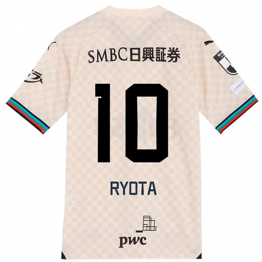 Hombre Fútbol Camiseta Ryota Oshima #10 Blanco Gris 2ª Equipación 2024/25 Perú