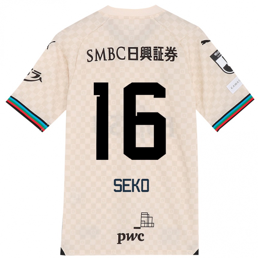 Hombre Fútbol Camiseta Tatsuki Seko #16 Blanco Gris 2ª Equipación 2024/25 Perú