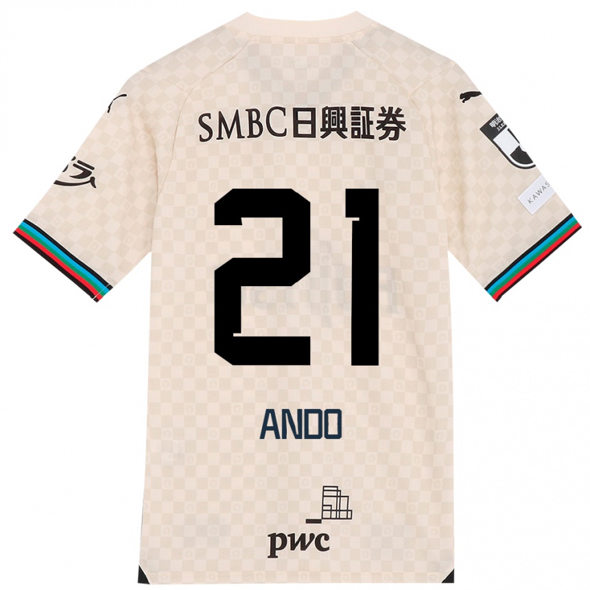 Hombre Fútbol Camiseta Shunsuke Ando #21 Blanco Gris 2ª Equipación 2024/25 Perú