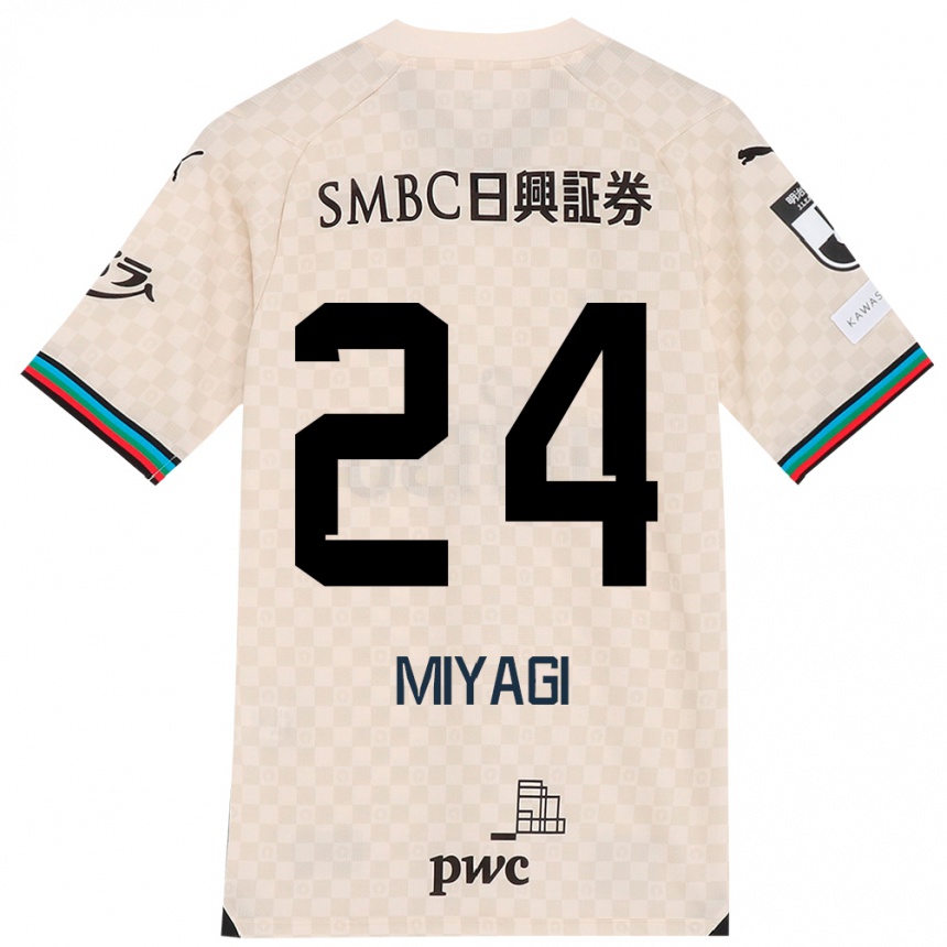 Hombre Fútbol Camiseta Ten Miyagi #24 Blanco Gris 2ª Equipación 2024/25 Perú