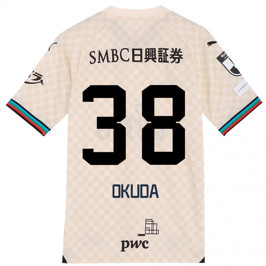 Hombre Fútbol Camiseta Yuma Okuda #38 Blanco Gris 2ª Equipación 2024/25 Perú