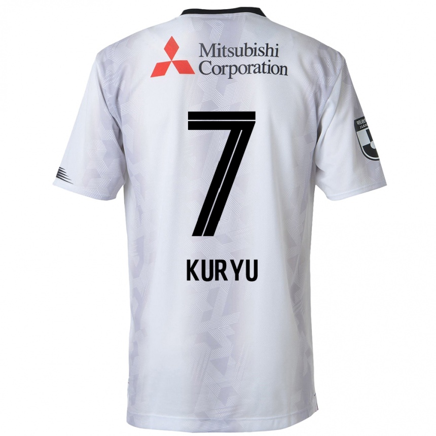 Hombre Fútbol Camiseta Kuryu Matsuki #7 Blanco Negro 2ª Equipación 2024/25 Perú