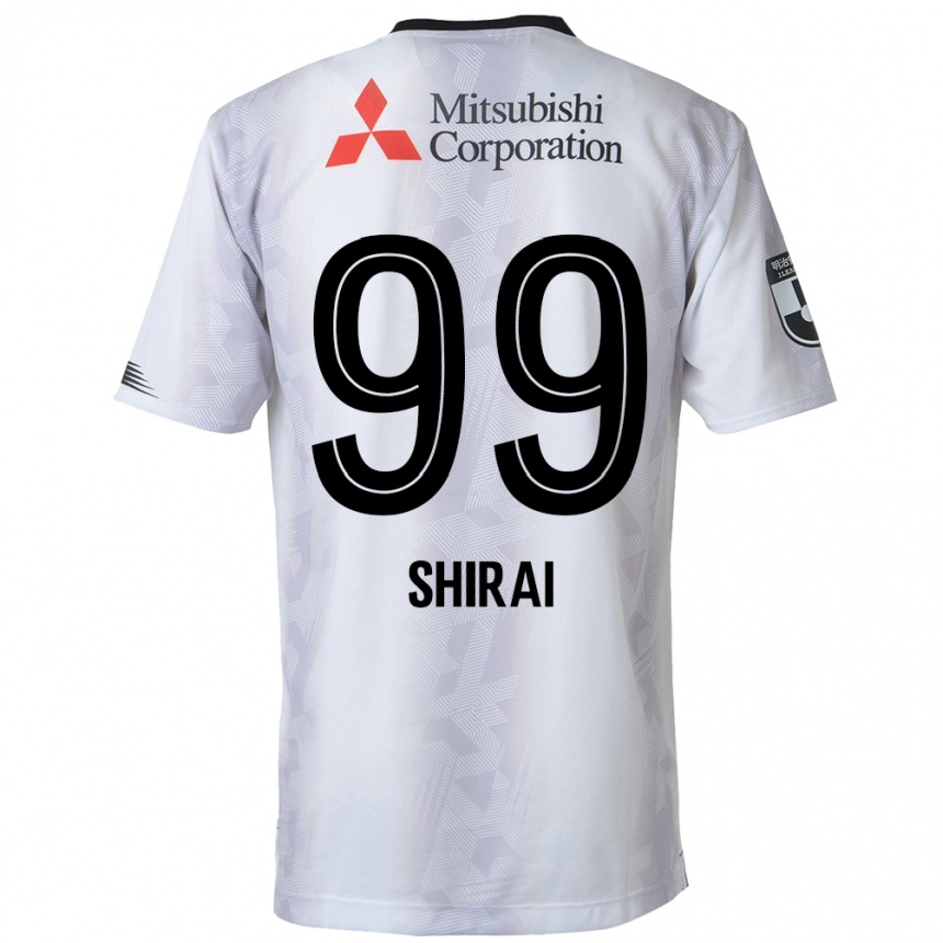 Hombre Fútbol Camiseta Kosuke Shirai #99 Blanco Negro 2ª Equipación 2024/25 Perú