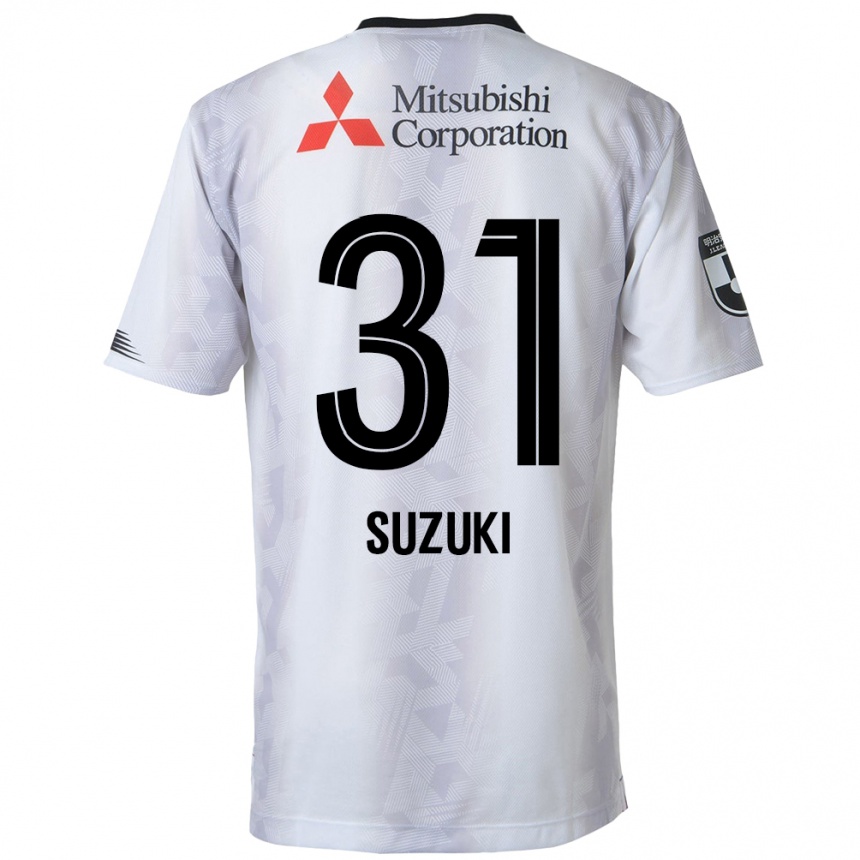 Hombre Fútbol Camiseta Kaede Suzuki #31 Blanco Negro 2ª Equipación 2024/25 Perú