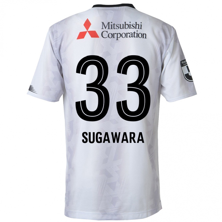 Hombre Fútbol Camiseta Yuta Sugawara #33 Blanco Negro 2ª Equipación 2024/25 Perú