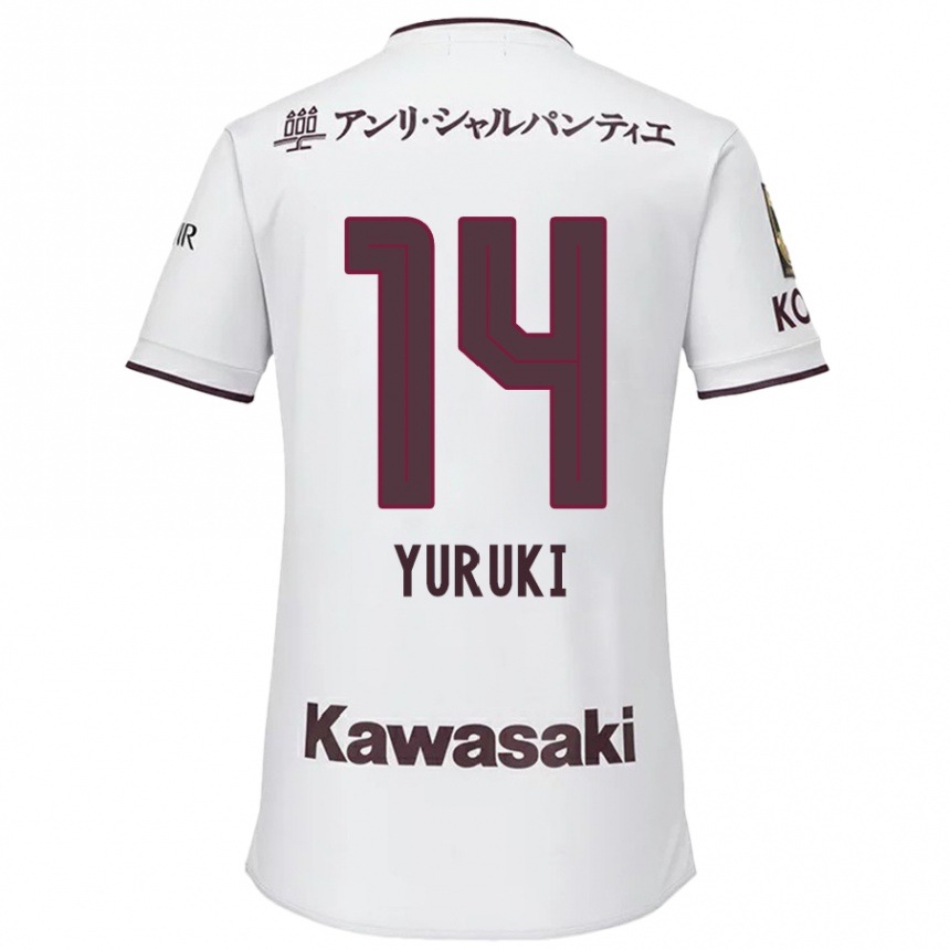 Hombre Fútbol Camiseta Koya Yuruki #14 Blanco Rojo 2ª Equipación 2024/25 Perú