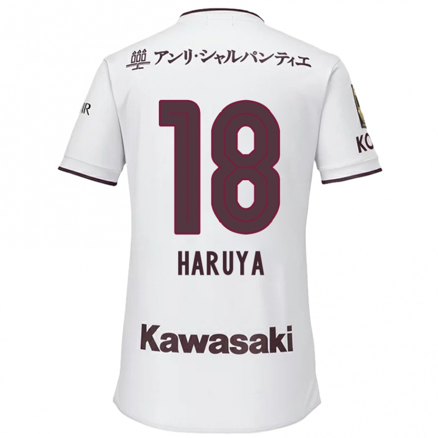 Hombre Fútbol Camiseta Haruya Ide #18 Blanco Rojo 2ª Equipación 2024/25 Perú