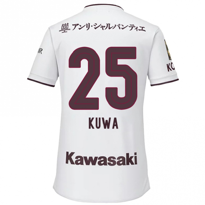 Hombre Fútbol Camiseta Yuya Kuwasaki #25 Blanco Rojo 2ª Equipación 2024/25 Perú