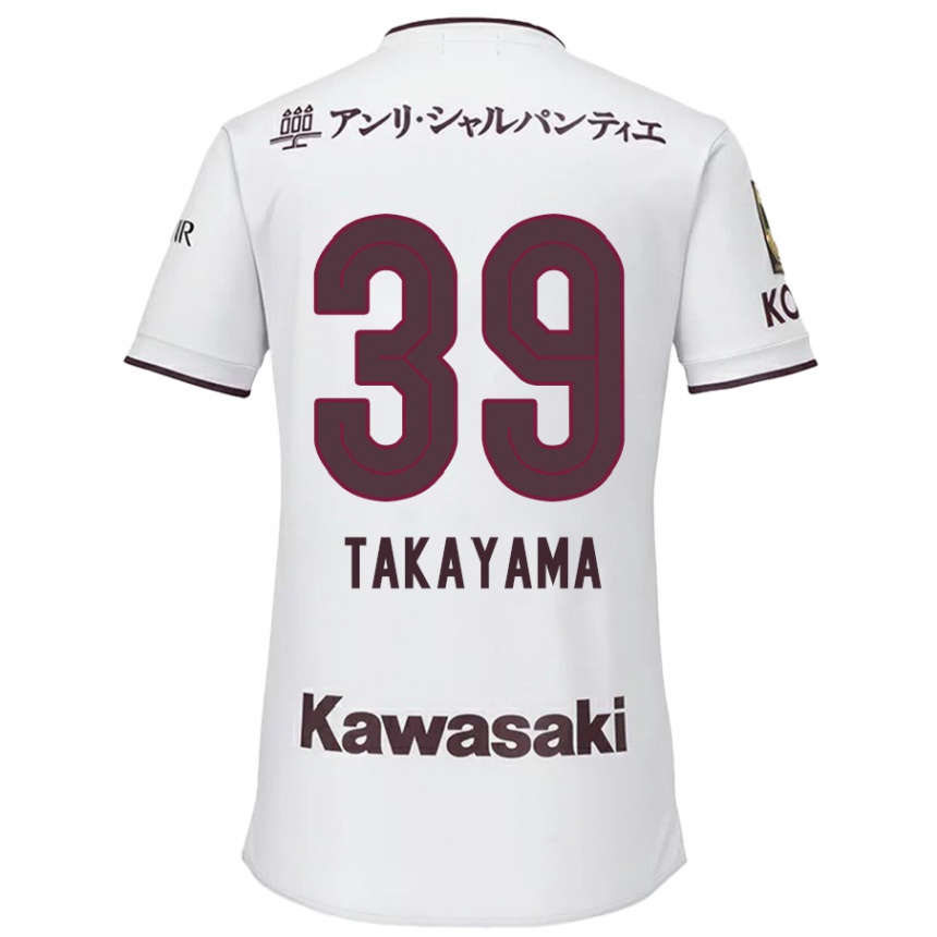 Hombre Fútbol Camiseta Shioki Takayama #39 Blanco Rojo 2ª Equipación 2024/25 Perú