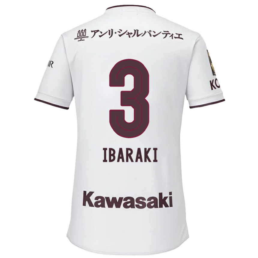 Hombre Fútbol Camiseta Riku Ibaraki #3 Blanco Rojo 2ª Equipación 2024/25 Perú