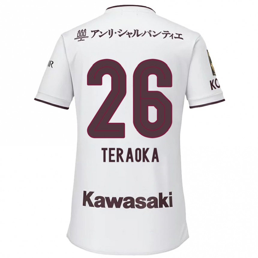 Hombre Fútbol Camiseta Yuma Teraoka #26 Blanco Rojo 2ª Equipación 2024/25 Perú