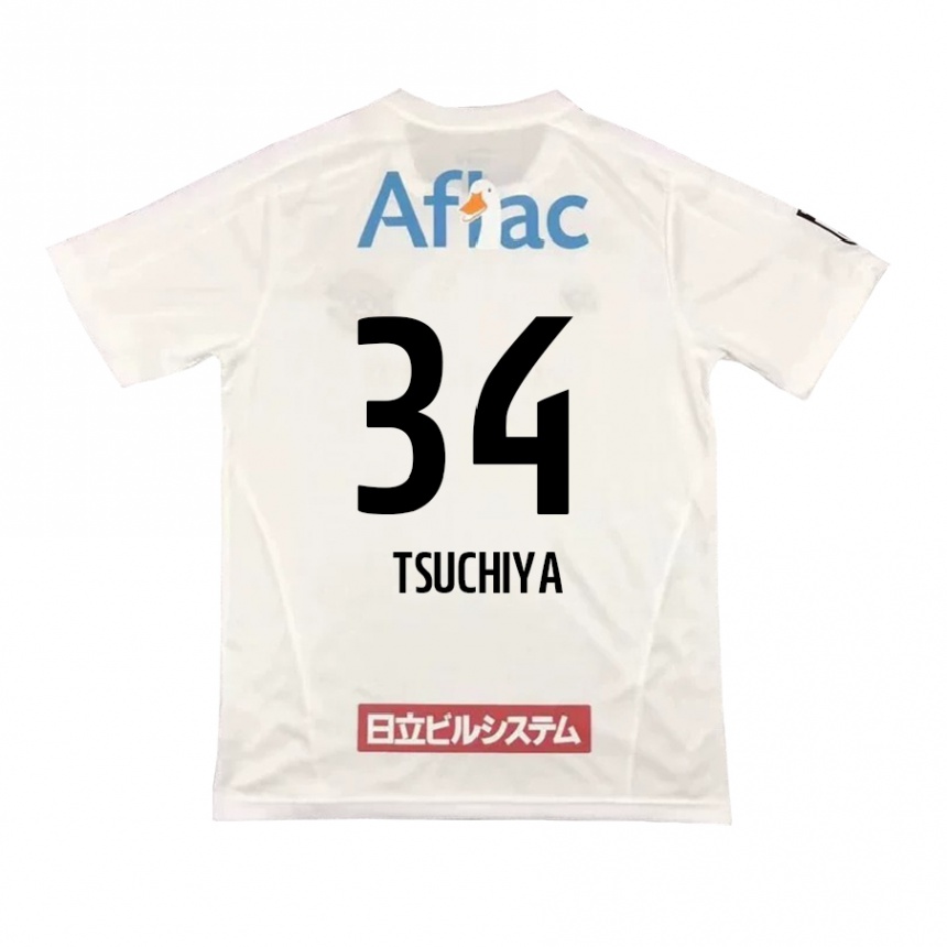 Hombre Fútbol Camiseta Takumi Tsuchiya #34 Blanco Negro 2ª Equipación 2024/25 Perú