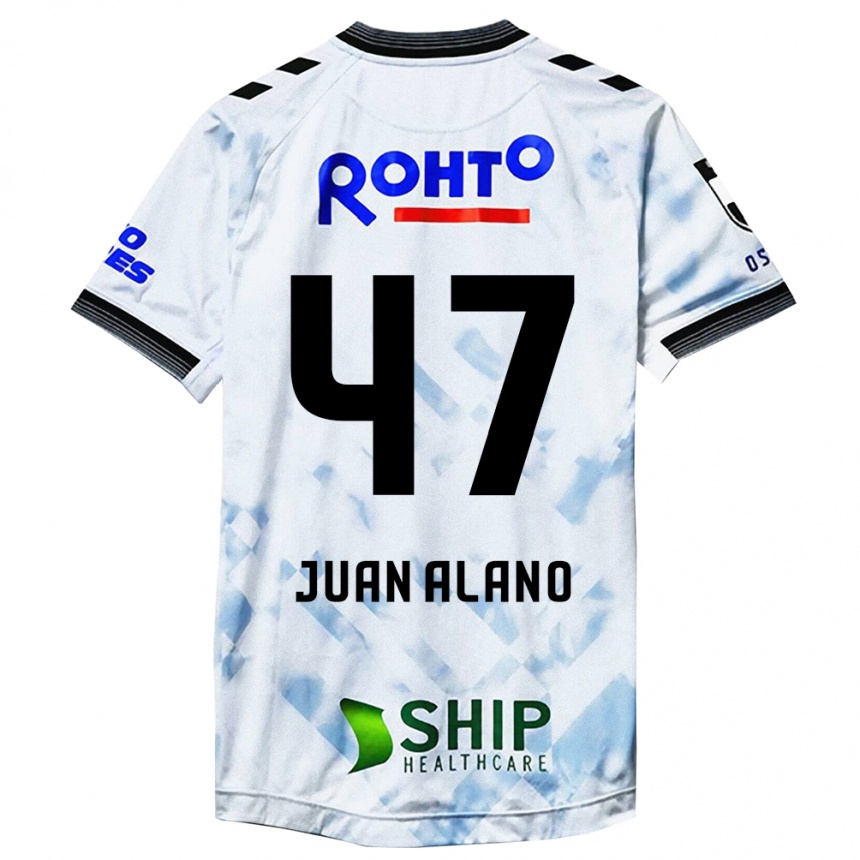 Hombre Fútbol Camiseta Juan Alano #47 Blanco Negro 2ª Equipación 2024/25 Perú