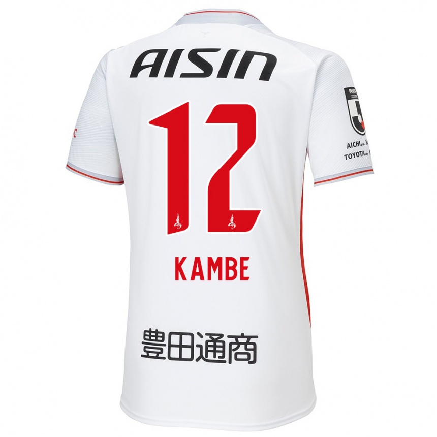 Hombre Fútbol Camiseta Mana Kambe #12 Blanco Amarillo Rojo 2ª Equipación 2024/25 Perú