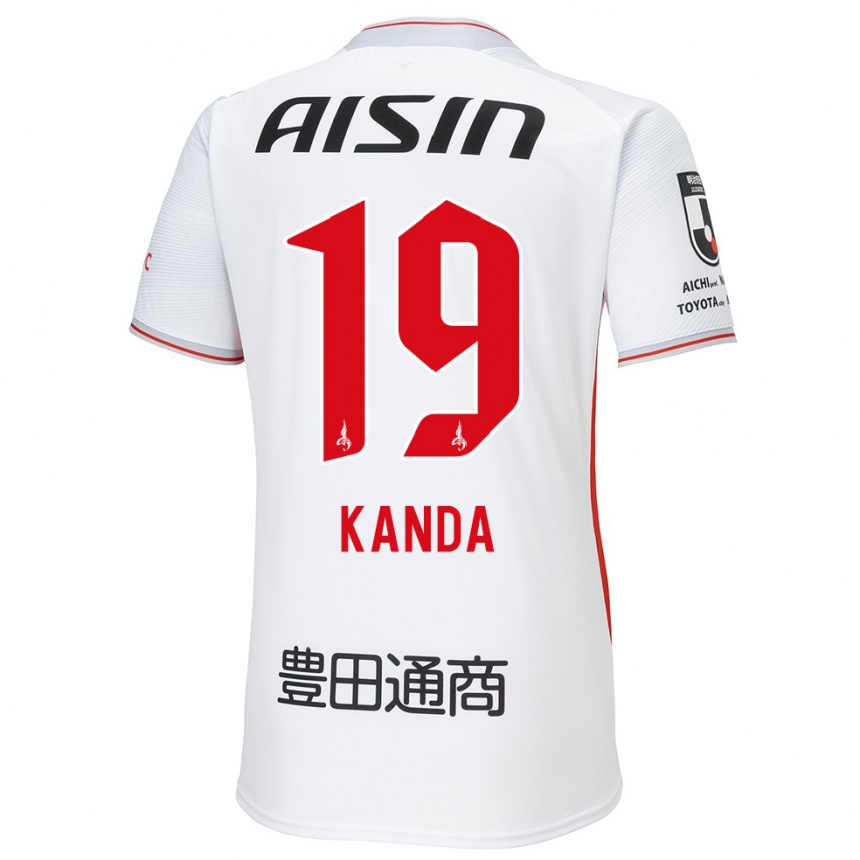 Hombre Fútbol Camiseta Ryu Kanda #19 Blanco Amarillo Rojo 2ª Equipación 2024/25 Perú