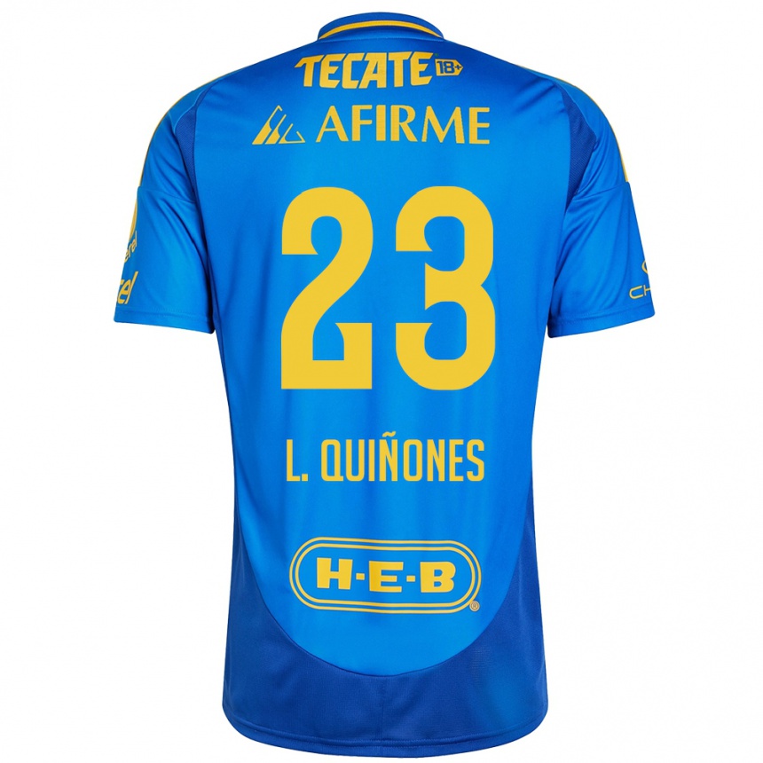 Hombre Fútbol Camiseta Luis Quiñones #23 Azul Amarillo 2ª Equipación 2024/25 Perú