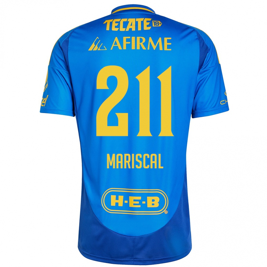 Hombre Fútbol Camiseta Kevin Mariscal #211 Azul Amarillo 2ª Equipación 2024/25 Perú