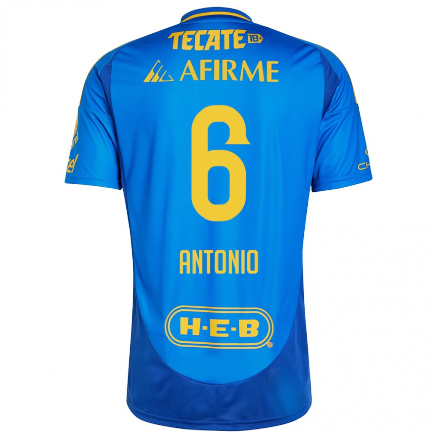 Hombre Fútbol Camiseta Nancy Antonio #6 Azul Amarillo 2ª Equipación 2024/25 Perú