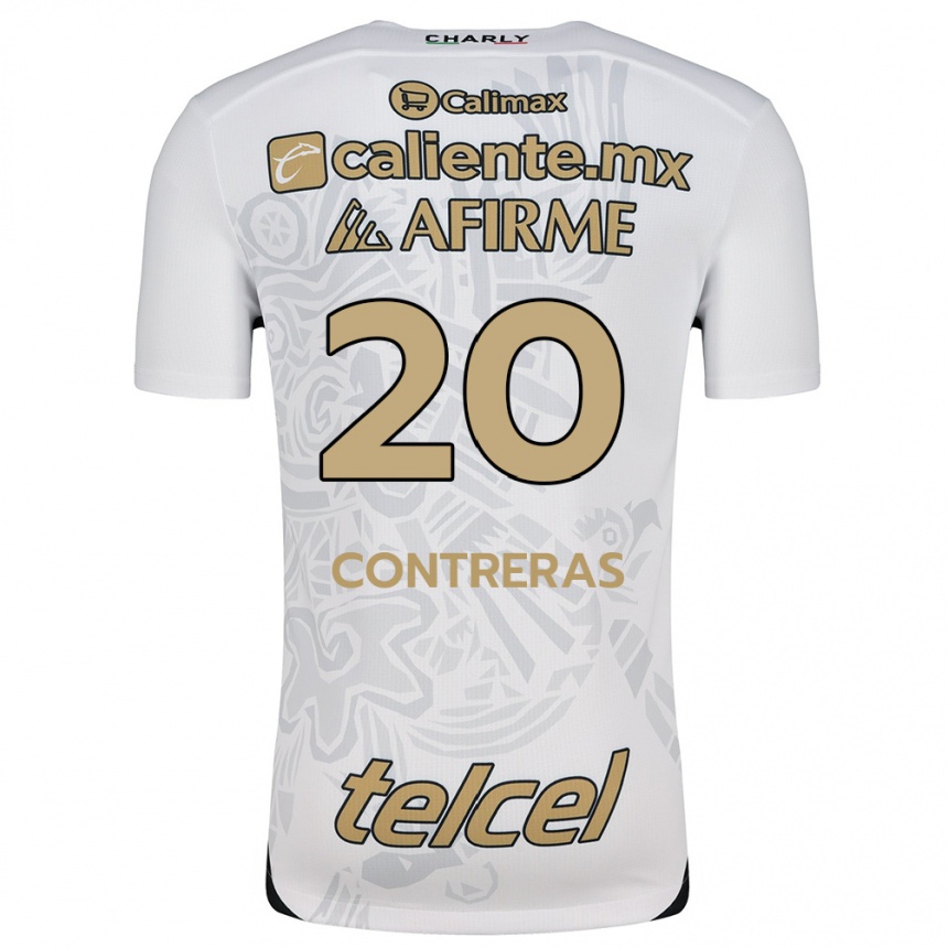 Hombre Fútbol Camiseta Francisco Contreras #20 Blanco Negro 2ª Equipación 2024/25 Perú