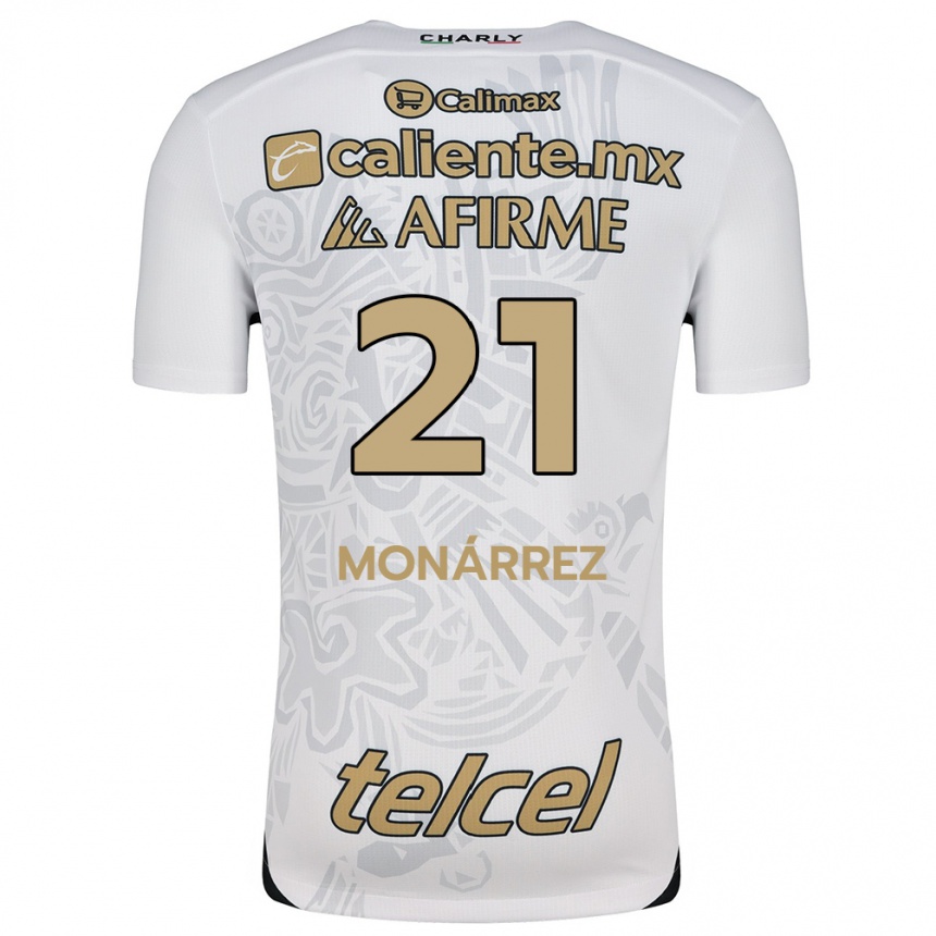 Hombre Fútbol Camiseta Fernando Monárrez #21 Blanco Negro 2ª Equipación 2024/25 Perú