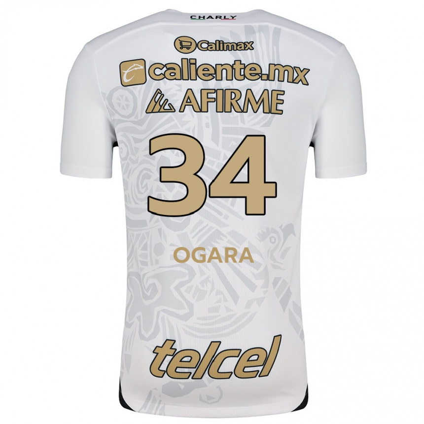 Hombre Fútbol Camiseta Gerson Ogara #34 Blanco Negro 2ª Equipación 2024/25 Perú