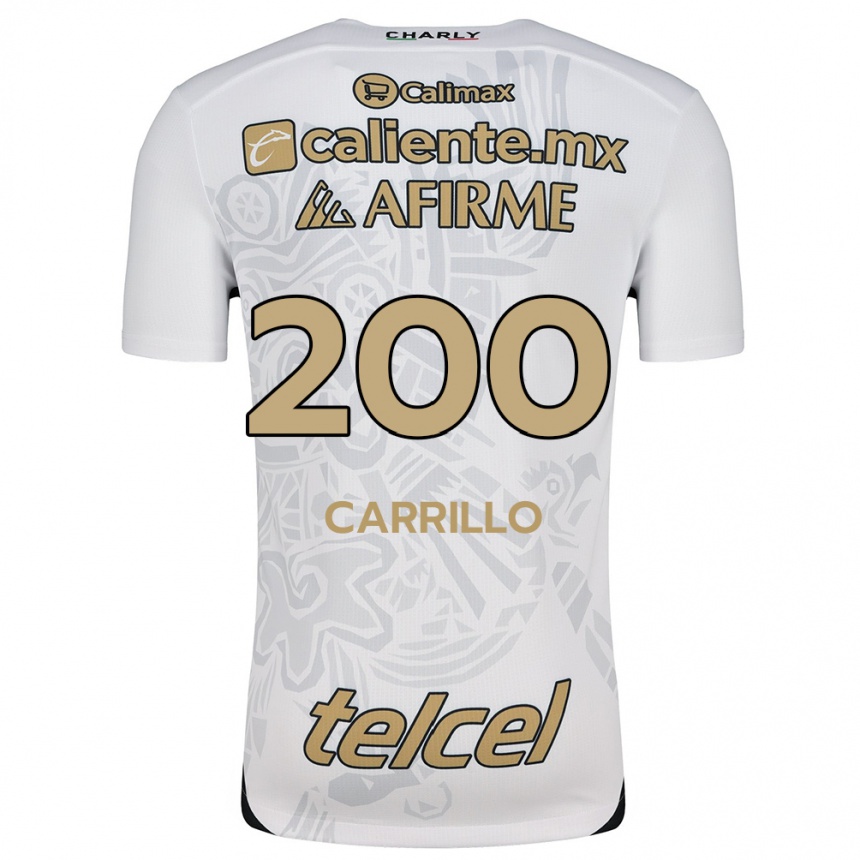 Hombre Fútbol Camiseta Manuel Carrillo #200 Blanco Negro 2ª Equipación 2024/25 Perú