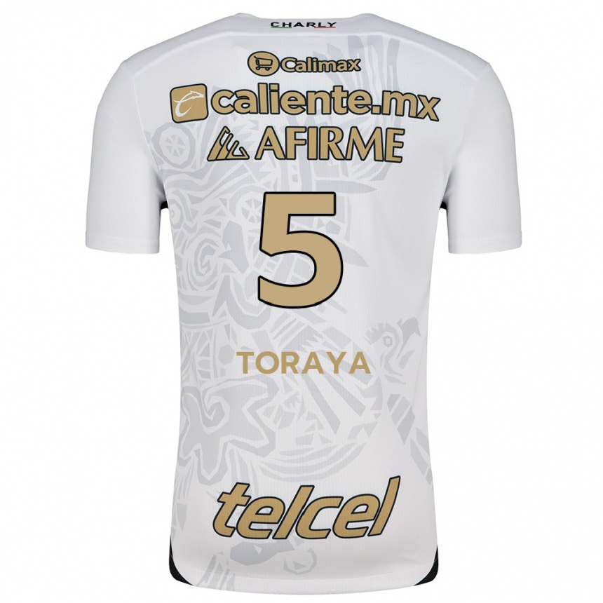 Hombre Fútbol Camiseta Yadira Toraya #5 Blanco Negro 2ª Equipación 2024/25 Perú