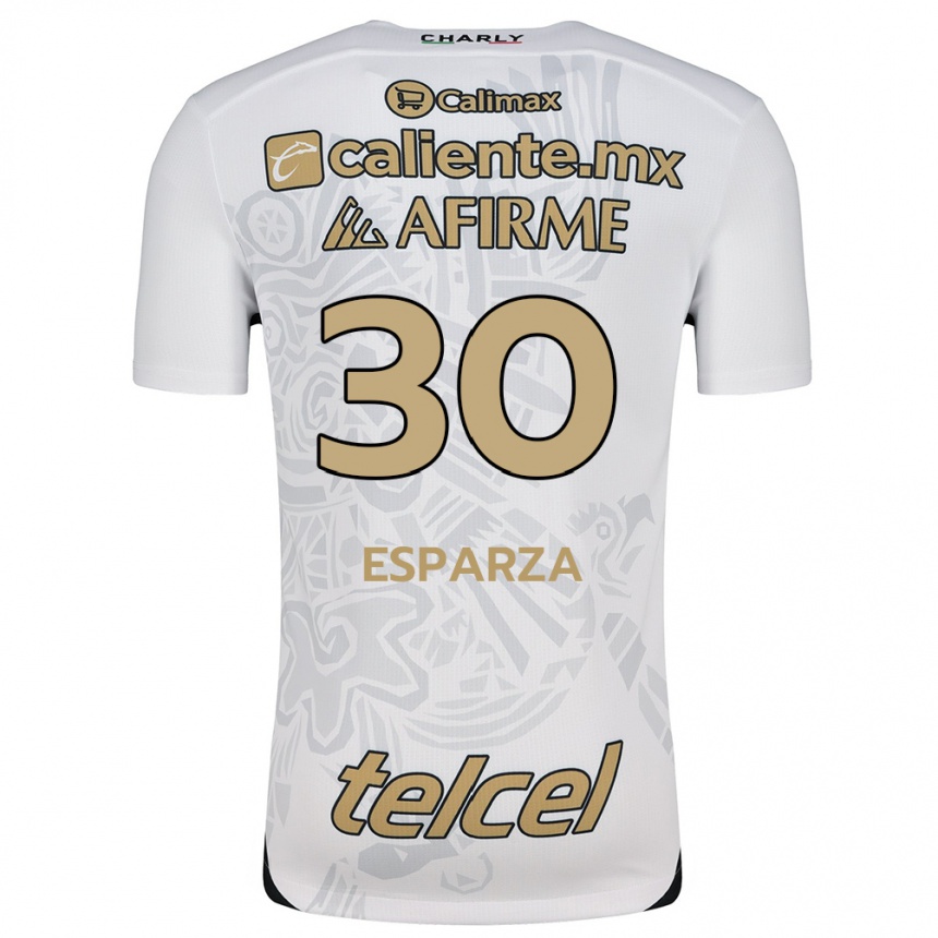 Hombre Fútbol Camiseta Litzy Esparza #30 Blanco Negro 2ª Equipación 2024/25 Perú