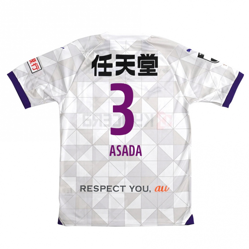 Hombre Fútbol Camiseta Shogo Asada #3 Blanco Morado 2ª Equipación 2024/25 Perú