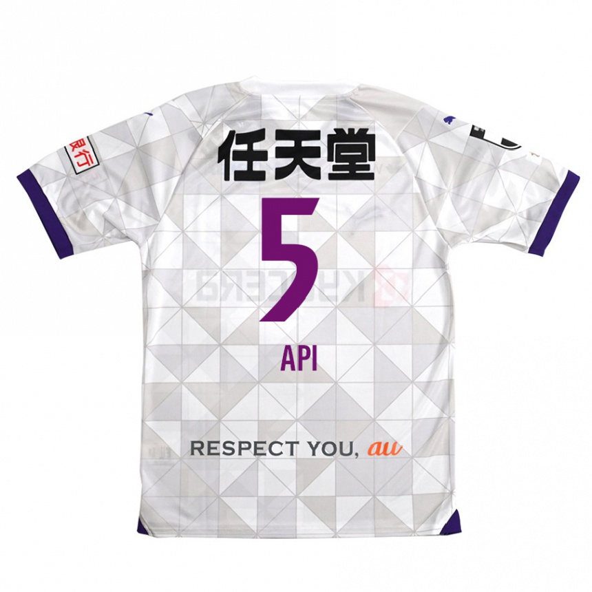 Hombre Fútbol Camiseta Hisashi Appiah Tawiah #5 Blanco Morado 2ª Equipación 2024/25 Perú