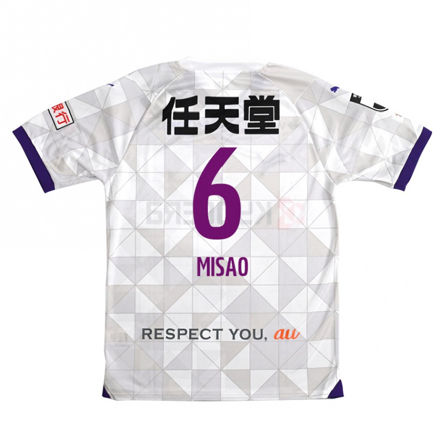 Hombre Fútbol Camiseta Yuto Misao #6 Blanco Morado 2ª Equipación 2024/25 Perú