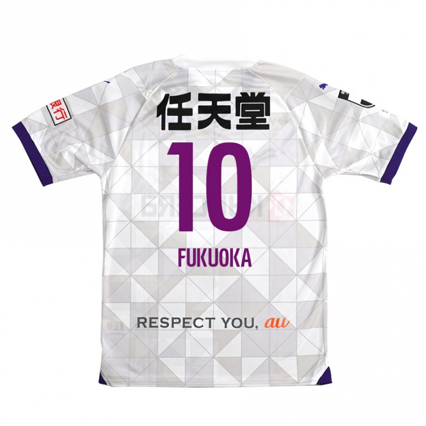 Hombre Fútbol Camiseta Shimpei Fukuoka #10 Blanco Morado 2ª Equipación 2024/25 Perú