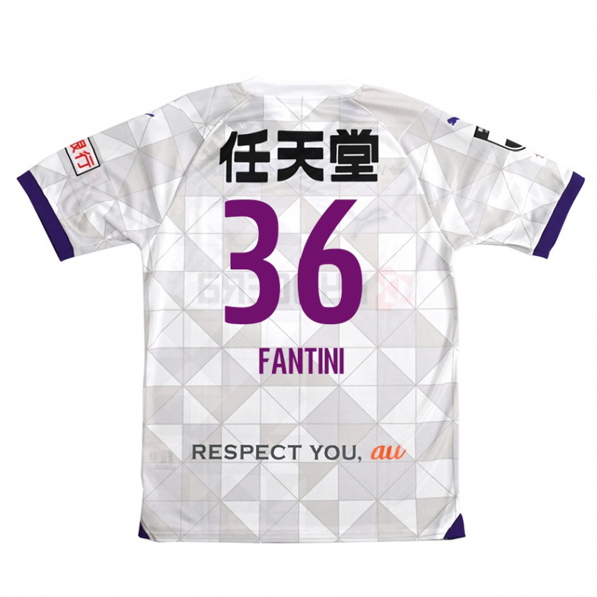 Hombre Fútbol Camiseta Akira Fantini #36 Blanco Morado 2ª Equipación 2024/25 Perú