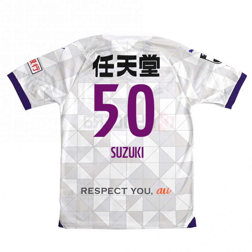 Hombre Fútbol Camiseta Yoshinori Suzuki #50 Blanco Morado 2ª Equipación 2024/25 Perú