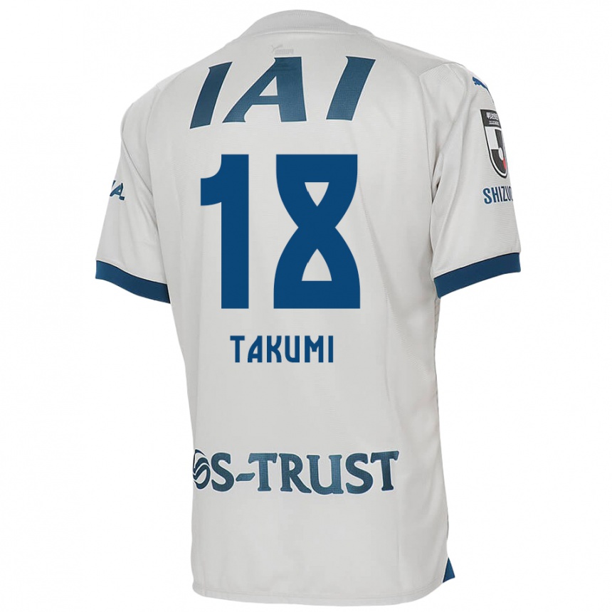 Hombre Fútbol Camiseta Takumi Kato #18 Blanco Azul 2ª Equipación 2024/25 Perú