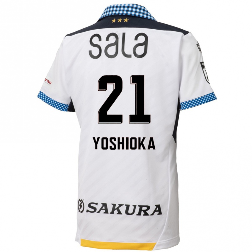 Hombre Fútbol Camiseta Kanta Yoshioka #21 Blanco Negro 2ª Equipación 2024/25 Perú