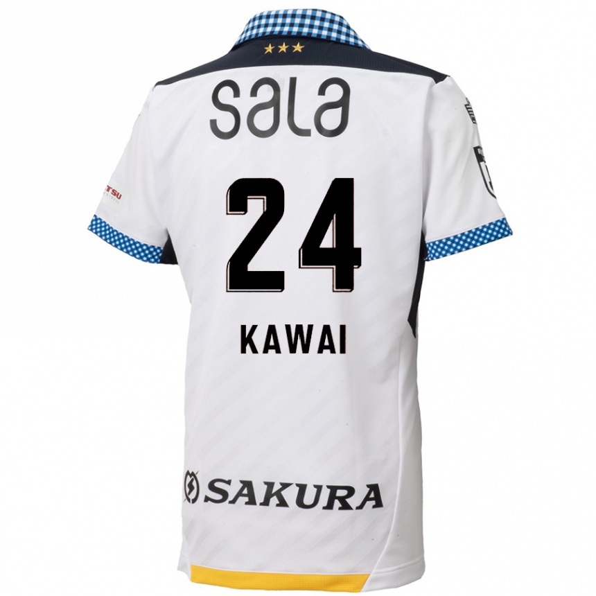 Hombre Fútbol Camiseta Yuki Kawai #24 Blanco Negro 2ª Equipación 2024/25 Perú