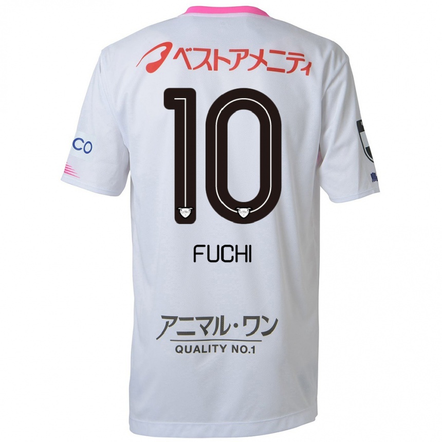 Hombre Fútbol Camiseta Fuchi Honda #10 Blanco Azul Rosa 2ª Equipación 2024/25 Perú